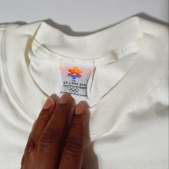 Vintage Men's Olympic Winter Games Salt Lake 2002 White Tshirt - Picture 3 of 11